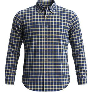 Orvis Mens Blue Yellow Plaid Cotton Button Down Shirt XL‎ Long Sleeve Sporting